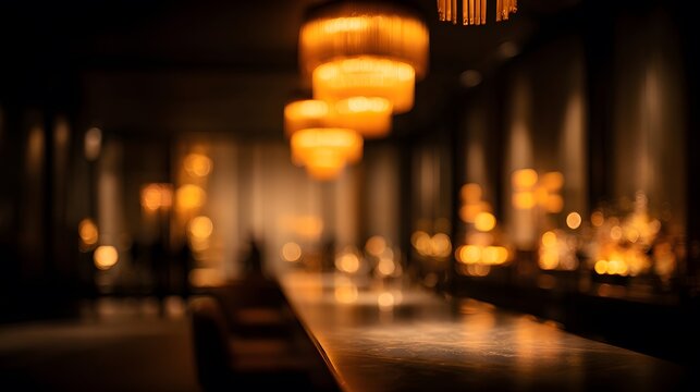 blurred image of a luxury bar lounge interior viewed from an elevated bird’s-eye perspective