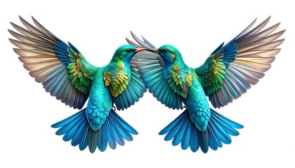 Fototapeta premium Two hummingbirds in flight