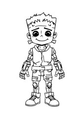 Halloween Frankenstein Coloring Sheet