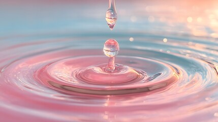 Pastel Pink and Mint Gradient Water Ripples.