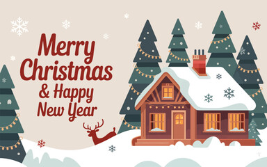 Flat Christmas background vector illustration