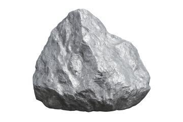 Weathered silver mineral displaying textured surface, representing geological strength against transparent backdrop