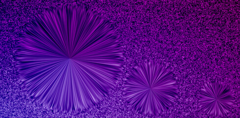 Three abstract flowers background rough texture noise grain gradient pink purple neon color illustration design wallpaper backdrop web header element book cover