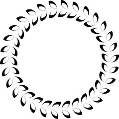 Vector art of black and white leaf wreath