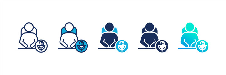 Chairperson icon set multiple style collection