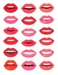 Obraz premium Collection of lips, various shades