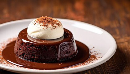 Decadent Chocolate Lava Cake with Vanilla Ice Cream