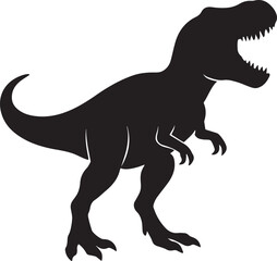 Tyrannosaurus Rex Silhouette T-Rex Roaring Vector Illustration
