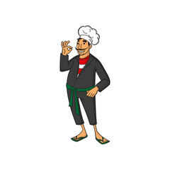 Male Chef with Mustache Gives Okay Sign.eps