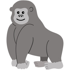 Naklejka premium hand drawn gorilla cartoon illustration 