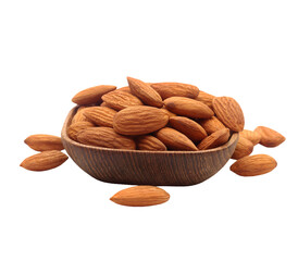 almonds in a wooden bowl