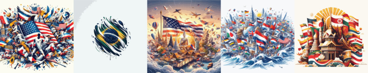 WHITE BACKGROUND COUNTRY FLAG VECTOR IMAGE