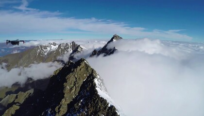 Drone shot of a mountain range