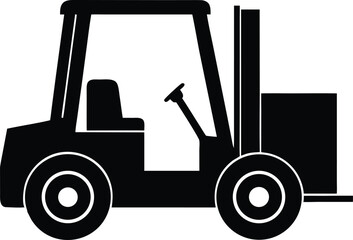  forklift vehicle silhouette vector