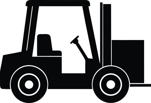 black forklift silhouette clip art preview