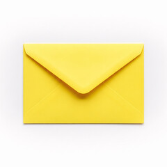 Yellow envelope isolated on white background. 3d illustration. Top view.