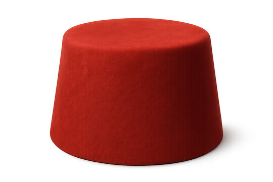 Red turkish fez showcasing cylindrical shape, symbolic headwear representing historical cultural identity, set against clean transparent backdrop