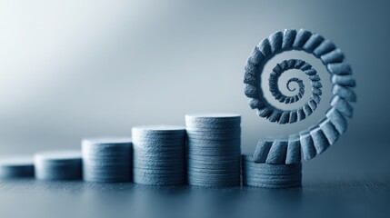Dynamic spiral icon concept illustrating business growth with cyclic elements and an emphasis on progress and development