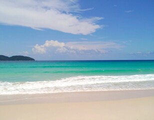 Fototapeta premium Tranquil beach scene under a vibrant sky