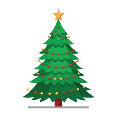 Fototapeta premium An immense Christmas tree of overwhelming size, isolated on a clean background.