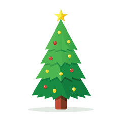 An indoor Christmas tree used for house decoration, isolated on a clean background.