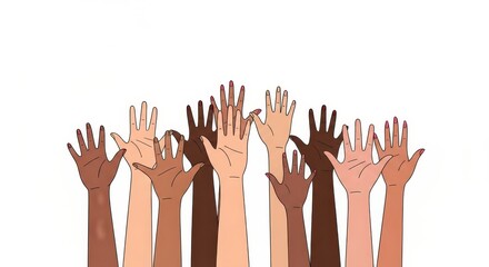 Diverse Hands Reaching Up to Celebrate Volunteer Day Spirit