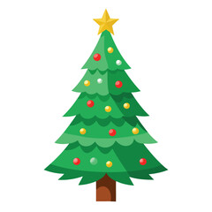 Fototapeta premium A miraculous Christmas tree filled with wonder, isolated on a clean background.