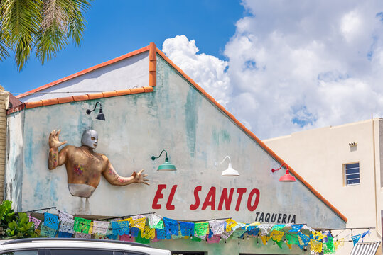 Miami, Florida, United States of America. June 9, 2025. Eighth Street restaurant building.