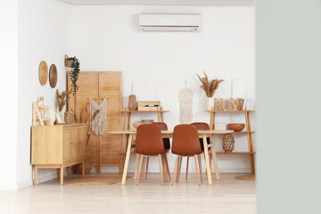 Interior of light modern dining room
