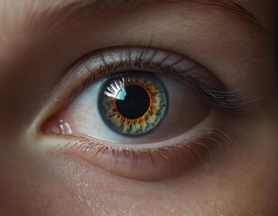 Fototapeta premium Close Up of Human Eye with Blue and Brown Iris Detail