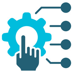 Control System Glyph Blue Icon