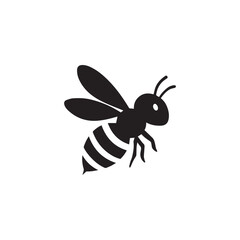 Minimalist Bee Silhouette Logo Design vector illustration