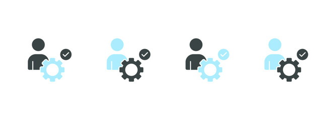 Capability Glyph Icon Pack in Blue and Black Style Vector Illustration