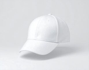 Stylish blank white baseball cap for branding mockups and apparel design visuals ready for your logo