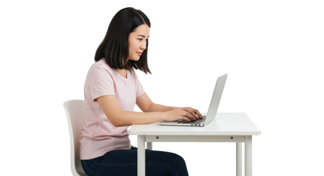 Woman  laptop laptop  computer  desk on working woman asian  asian  computer  desk