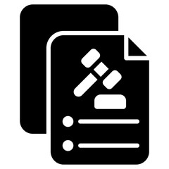 Law Glyph Black Icon