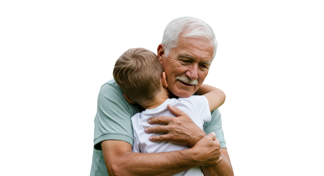 Grandfather a grandfather  hug warm embrace  grandpa and  grandchild grandson  grandson sharing
