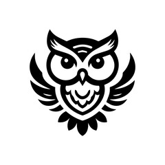 Stylized Black and White Owl