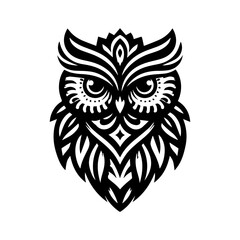 Stylized Black and White Owl