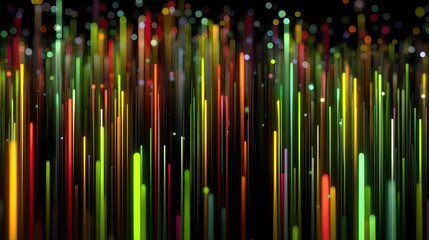 Abstract vibrant vertical lines with colorful particles