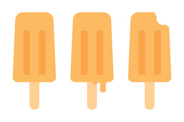 Flat design illustration of orange popsicle	