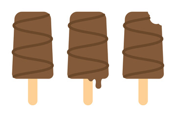 Flat design illustration of chocolate popsicle	