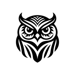 Stylized Black and White Owl