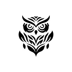 Stylized Black and White Owl