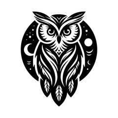 Fototapeta premium Stylized Black and White Owl
