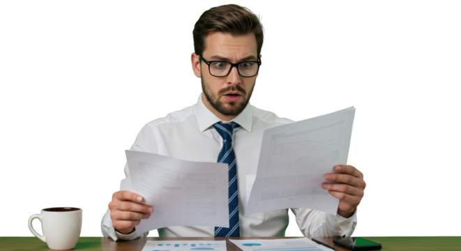Shocked businessman financial  surprised  documents documents  shock with businessman  financial businessman businessman