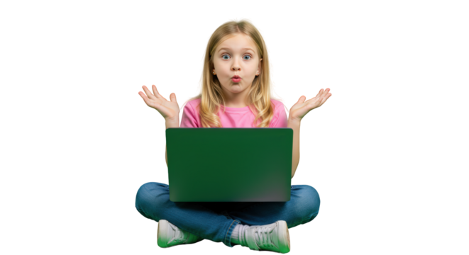 Girl  girl  laptop computer using surprised  technology laptop  computer child  technology  laptop