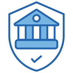 Policy Blue White Icon Editable Stroke