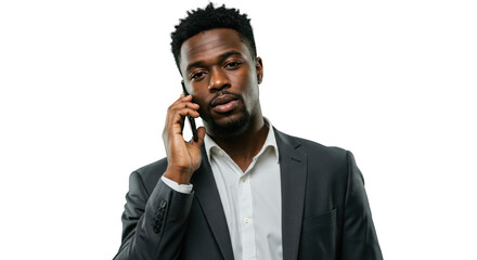 Man talking smartphone  young businessman  male black young  adult  person on  person