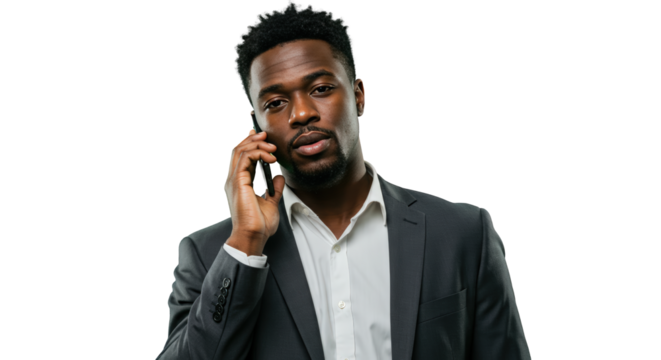 Man talking smartphone  young businessman  male black young  adult  person on  person